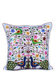 Peacock Embroidered Cushion Cover